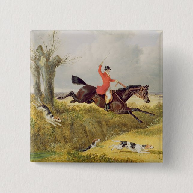 Clearing a Ditch, 1839 (oil on panel) 15 Cm Square Badge (Front)