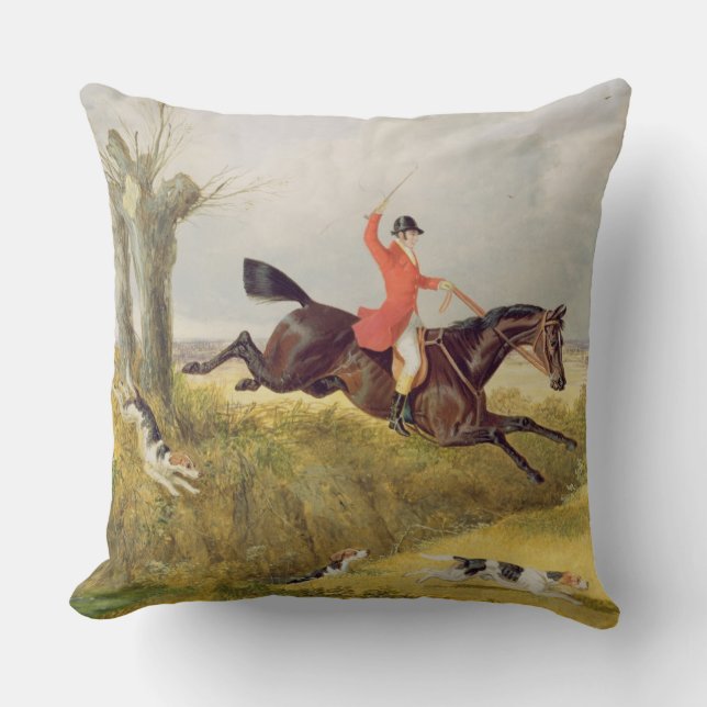 Clearing a Ditch, 1839 (oil on panel) Cushion (Front)