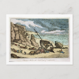 Clearing a Wreck on the North Coast of Cornwall, f Postcard