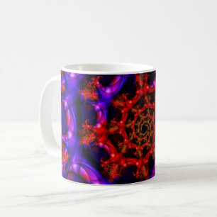 Clearly Red and Blue Fractal Art Wrap Coffee Mug