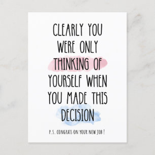 Clearly You Were Only Thinking Of Yourself  Holiday Postcard