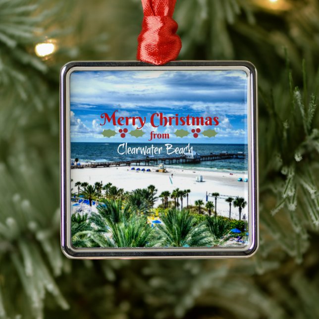 Clearwater Beach Christmas Metal Tree Decoration (Tree)