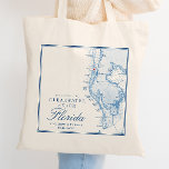 Clearwater Beach FL Blue Wedding Welcome Tote Bag<br><div class="desc">Delight your guests with these elegant wedding favour welcome tote bags, featuring a stylish navy blue Tampa Bay map design. Perfect for your Clearwater Beach wedding at venues like Sandpearl Resort, Opal Sands Resort, Marriott Clearwater Beach, Hyatt Regency Clearwater Beach, Sheraton Sand Key Resort, Wyndham Grand Clearwater Beach, and Shephard's...</div>