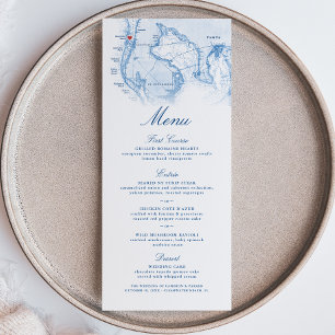 Clearwater Beach FL Map Elegant Navy Blue Wedding Menu