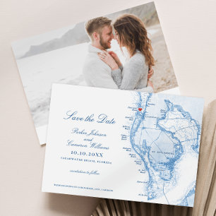 Clearwater Beach FL Map Elegant Navy Blue Wedding Save The Date