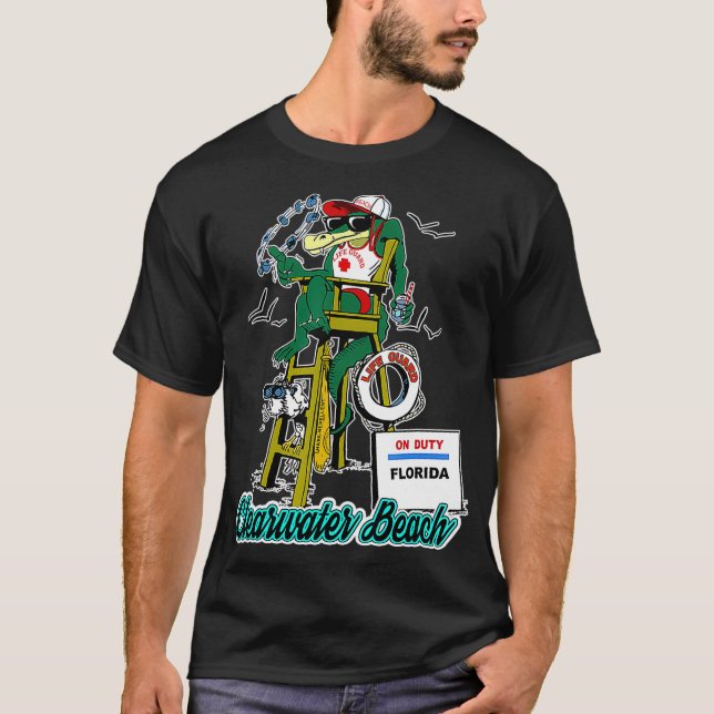 Clearwater Beach Florida Alligator Life Guard T-Shirt (Front)