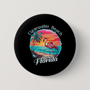 Clearwater Beach Florida Beach Flamingo Tropical S 6 Cm Round Badge
