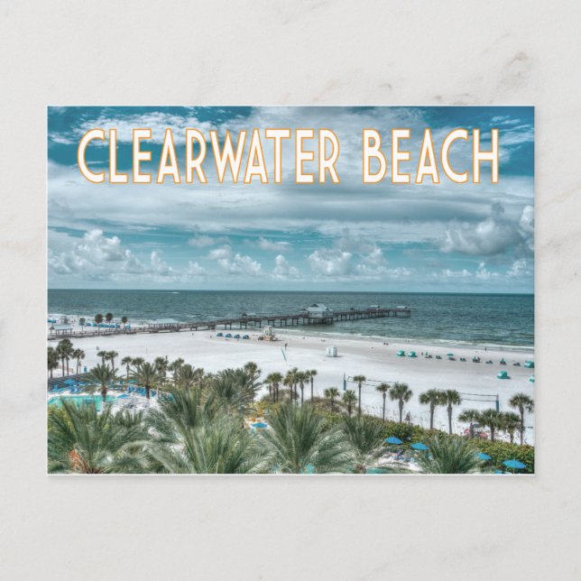 Clearwater Beach Florida beach scene Postcard (Front)