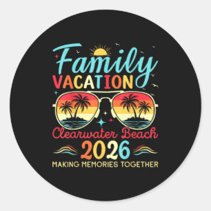 Clearwater Beach Florida Family Vacation Classic Round Sticker