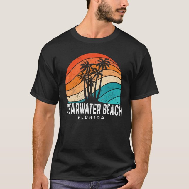 Clearwater Beach Florida Palm Tree Beach Souvenir T-Shirt (Front)