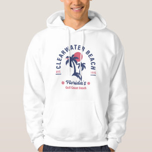 Clearwater Beach Florida Palm Tree Souvenirs 60s Hoodie