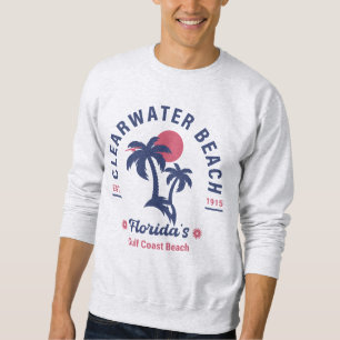 Clearwater Beach Florida Palm Tree Souvenirs 60s Sweatshirt