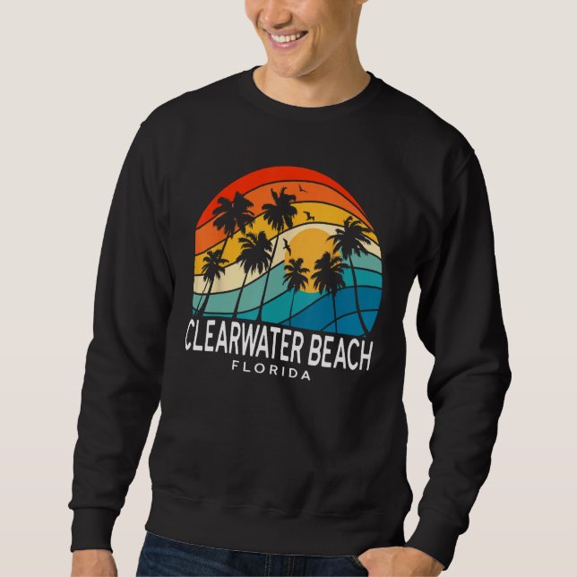 Clearwater Beach Florida Palm Tree Tropical Beach  Sweatshirt (Front)