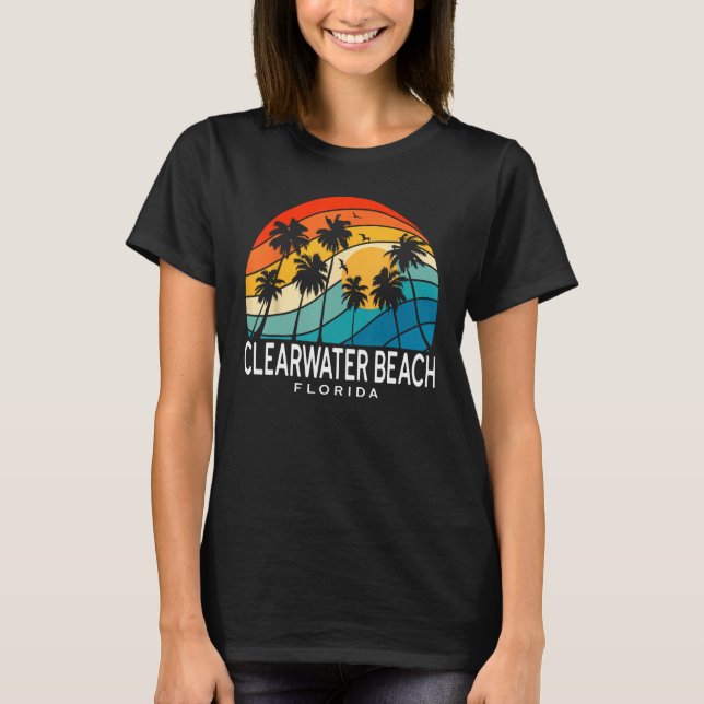 Clearwater Beach Florida Palm Tree Tropical Beach  T-Shirt (Front)