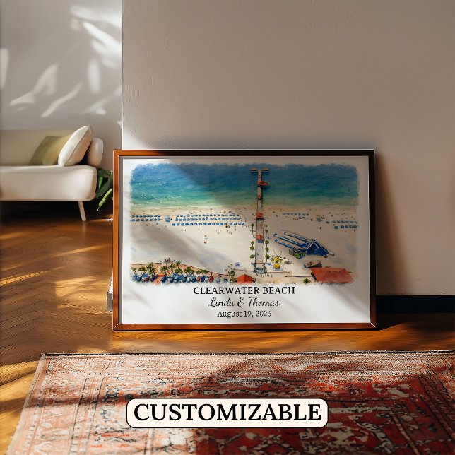 Clearwater Beach Florida Poster, Watercolor Poster (Creator Uploaded)