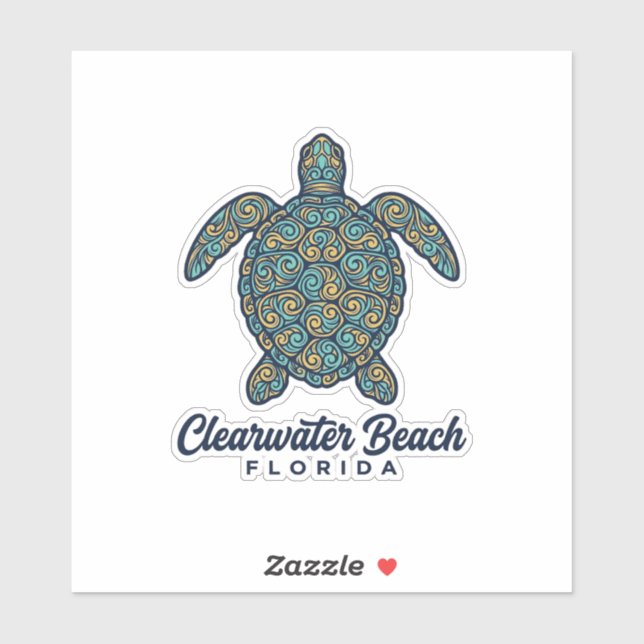 Clearwater Beach Florida Sea Turtle Vector Design_ (Sheet)