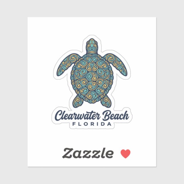 Clearwater Beach Florida Sea Turtle Vector Design_ (Sheet)