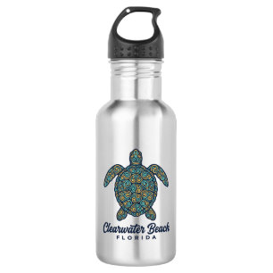 Clearwater Beach Florida Sea Turtle Vector Design_ 532 Ml Water Bottle