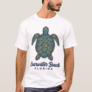 Clearwater Beach Florida Sea Turtle Vector Design_ T-Shirt