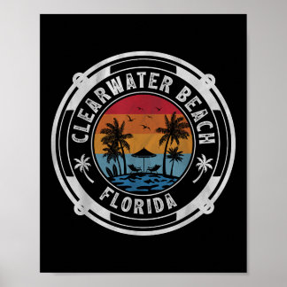 Clearwater Beach Florida Summer Vacation Vintage S Poster