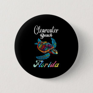 Clearwater Beach Florida Tie Dye Sea Turtle Family 6 Cm Round Badge