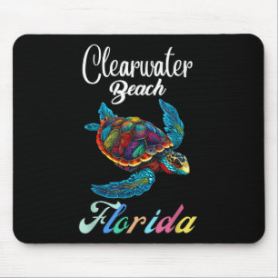 Clearwater Beach Florida Tie Dye Sea Turtle Family Mouse Pad