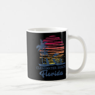 Clearwater Beach Florida Tropical Retro Sunset Coffee Mug
