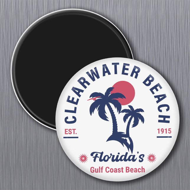 Clearwater Beach Florida Vintage Souvenirs Palm Magnet (Creator Uploaded)
