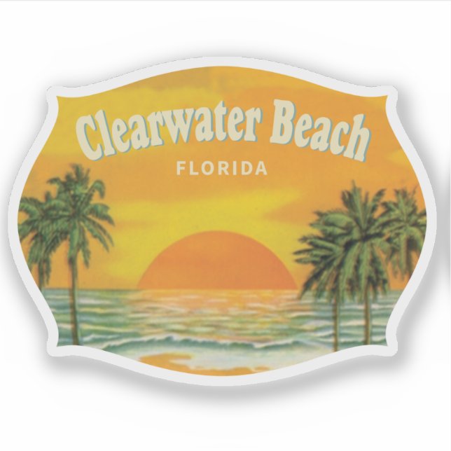 Clearwater Beach Florida Vintage Sunset (Front)