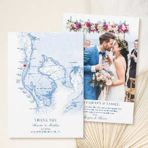 Clearwater Beach Florida Wedding Flat Thank You Card