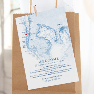 Clearwater Beach Florida Wedding Welcome Itinerary Thank You Card