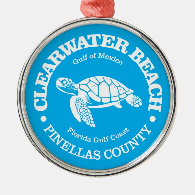 Clearwater Beach (sea turtle) Metal Tree Decoration (Front)