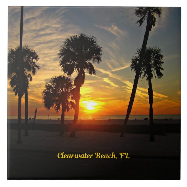Clearwater Beach Sunset Tile (Front)