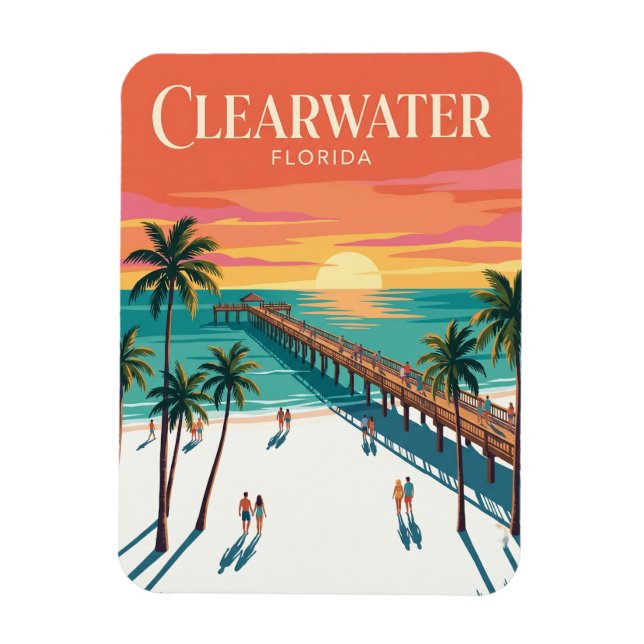 Clearwater Beach USA Magnet (Vertical)