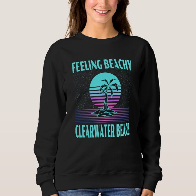 Clearwater Beach Vacation Cool Palm Tree Sweatshirt (Front)