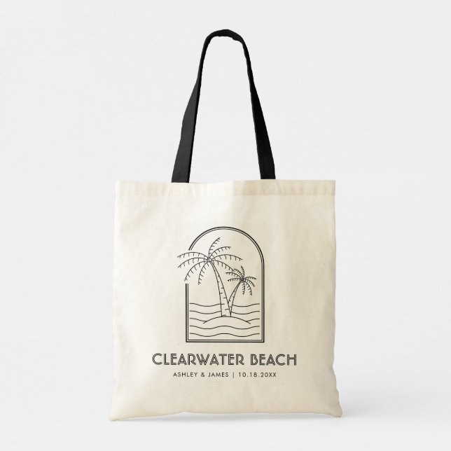 Clearwater Beach Wedding Welcome Destination Tote Bag (Back)