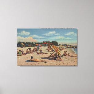 Clearwater, FL - Sunbathers on Clearwater Beach Canvas Print