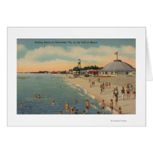 Clearwater, FL - Swimmers & Sunbathers on Beach