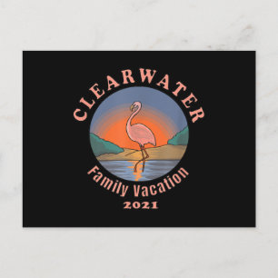 Clearwater Flamingo Vacation 2021   Funny Flamingo Postcard