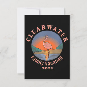 Clearwater Flamingo Vacation 2021 Funny Flamingo Thank You Card