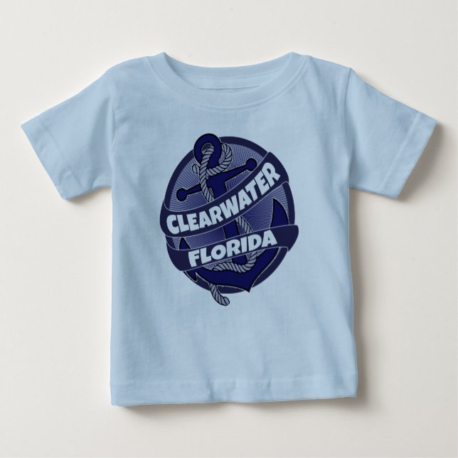 Clearwater Florida anchor swirl baby romper outfit Baby T-Shirt (Front)