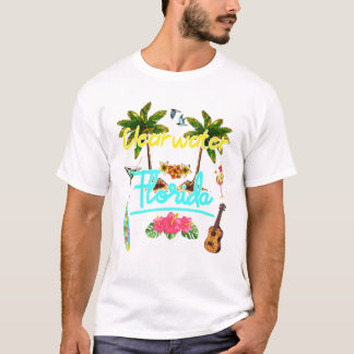 Clearwater Florida Beach Summer Palm Surf Sun Set  T-Shirt