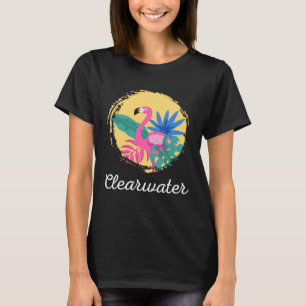 Clearwater Florida Beach Tropical  Flamingo T-Shirt
