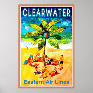 Clearwater Florida Eastern Air Lines New Sunshine Poster