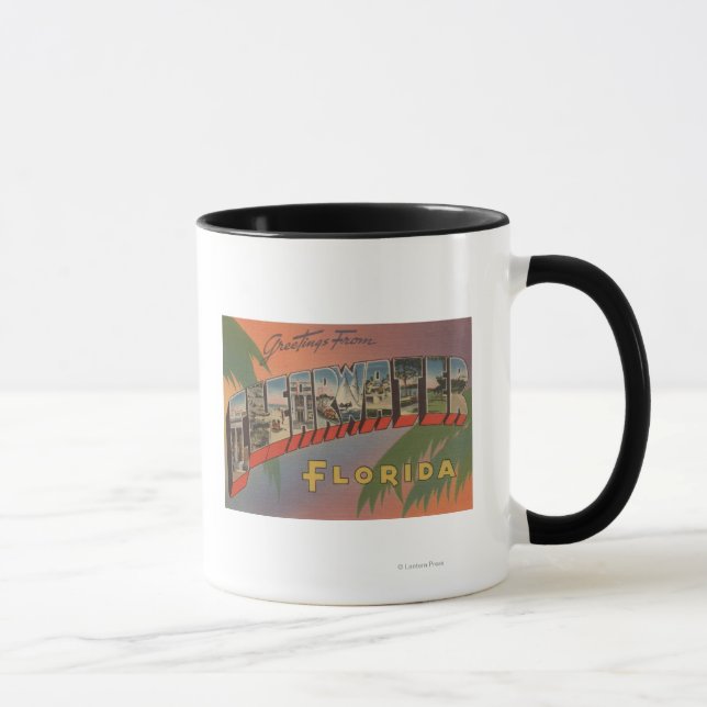 Clearwater, Florida - Large Letter Scenes Mug (Right)