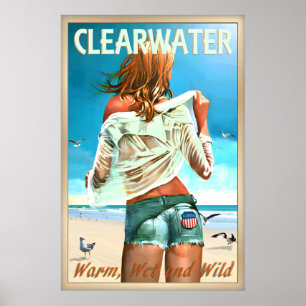 Clearwater Florida Pinellas County Beach Pin U Poster