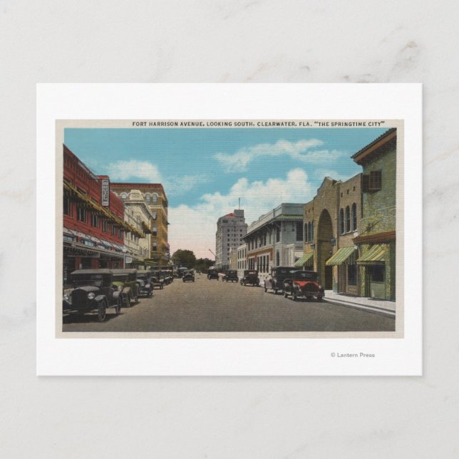 Clearwater, Florida - South View of Ft. Harrison Postcard (Front)