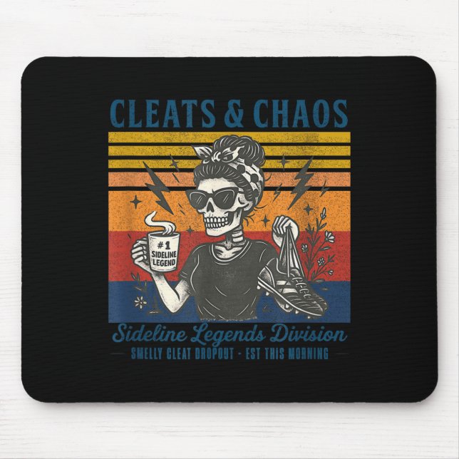 Cleats &amp; chaos skeleton soccer mum funny mouse pad (Front)