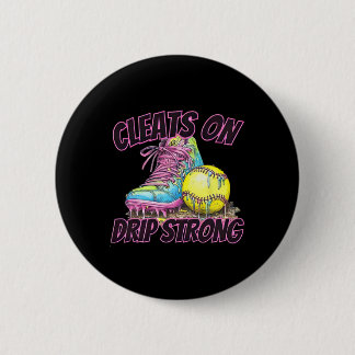 Cleats On Drip Strong Softll Drip Softll Mom Retro 6 Cm Round Badge