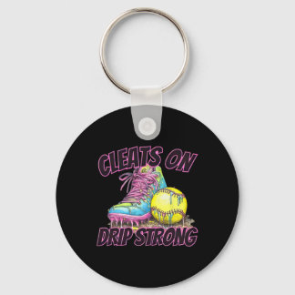 Cleats On Drip Strong Softll Drip Softll Mom Retro Key Ring